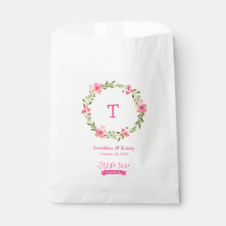 Personalisierte Monogram Floral Wreath Wedding Geschenktütchen