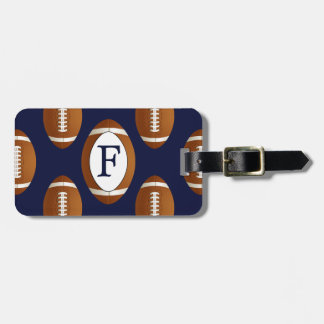 Personalisierte Monogram Football Balls Sports Gepäckanhänger