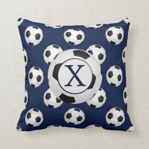 Personalisierte Monogram-Fußball-Balls Kissen