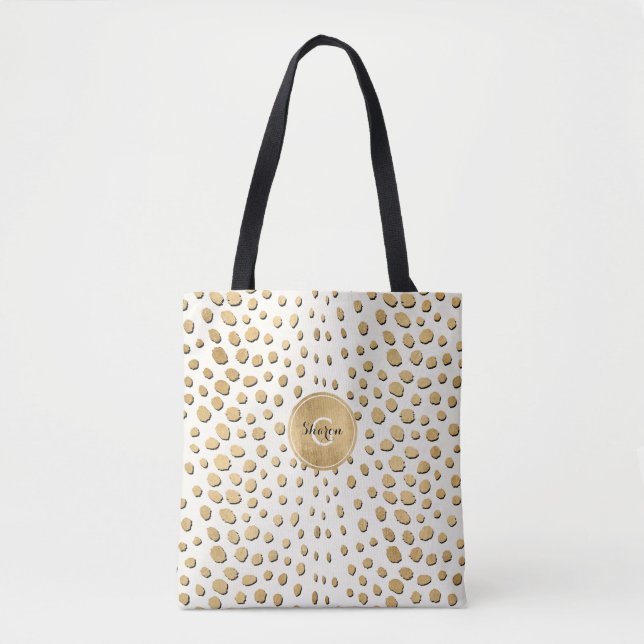 Personalisierte Monogram Gold Cheetah Animal Print (Vorderseite)
