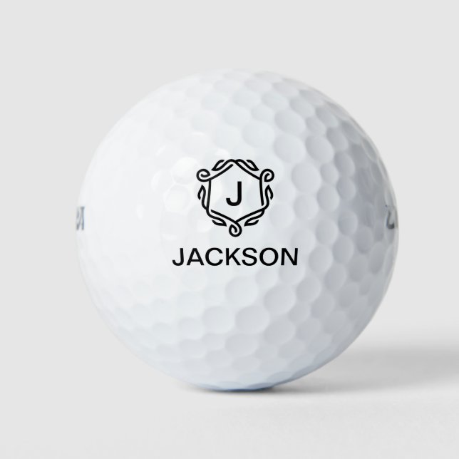 Personalisierte Monogram-Golfbälle mit Namen Golfball (Vorderseite)
