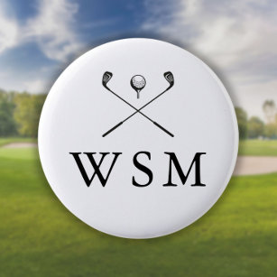 Personalisierte Monogram-Golfklubs Button