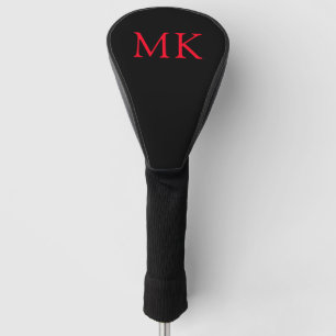 Personalisierte Monogram-Initialen Modernes Schwar Golf Headcover