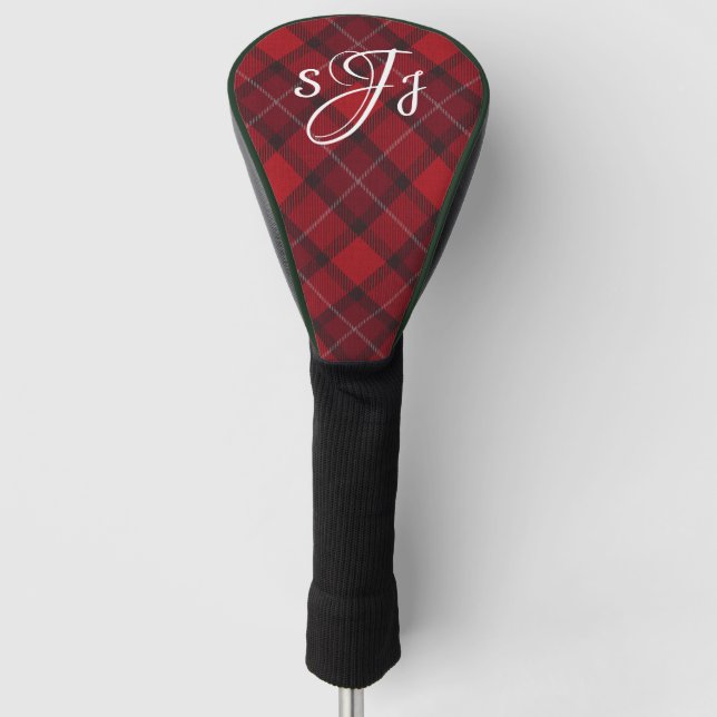 Personalisierte Monogram Karierte Golf Head Cover Headcover (Vorderseite)