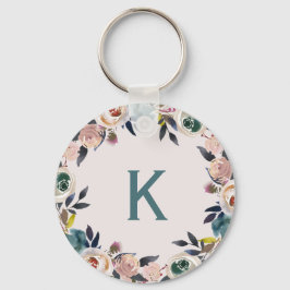 Personalisierte Monogram Letter Floral Chic Ladys Schlüsselanhänger