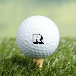 Personalisierte Monogram-Moderne Blocktypografie Golfball
