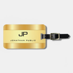 Personalisierte Monogram Name Imitate Gold Glamour Gepäckanhänger