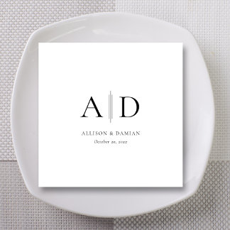 Personalisierte Monogram & Names Wedding Napkins Serviette