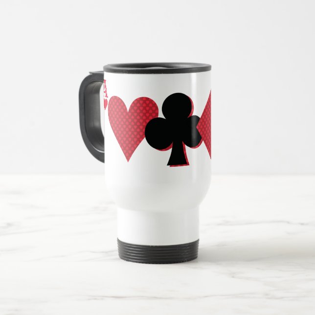 Personalisierte Monogram Playing Card Bridge & Pok Reisebecher (Vorderseite Links)