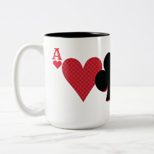 Personalisierte Monogram Playing Card Bridge & Pok Zweifarbige Tasse