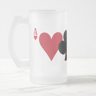 Personalisierte Monogram Playing Cards Bridge & Po Mattglas Bierglas