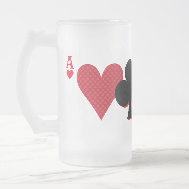Personalisierte Monogram Playing Cards Bridge & Po Mattglas Bierglas (Links)