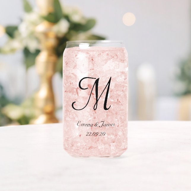 Personalisierte Monogram Script Name Wedding Party Dosenglas (Insitu (Hochzeit))