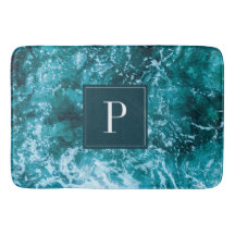Personalisierte Monogram Türkis Sea Waves