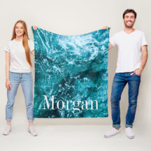 Personalisierte Monogram Türkis Sea Waves