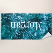 Personalisierte Monogram Türkis Sea Waves