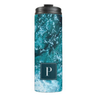 Personalisierte Monogram Türkis Sea Waves