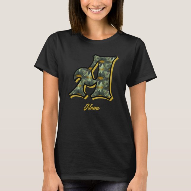 Personalisierte Monogramm Anfangsbuchstabe A Gänse T-Shirt (Vorderseite)
