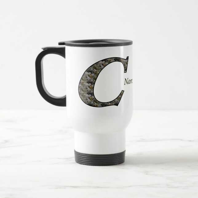 Personalisierte Monogramm Anfangsbuchstabe C Horte Reisebecher (Links)
