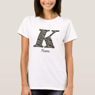 Personalisierte Monogramm-Anfangsbuchstabe K Horte T-Shirt