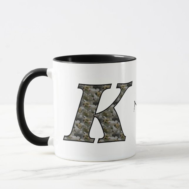 Personalisierte Monogramm Anfangsbuchstabe K Horte Tasse (Links)