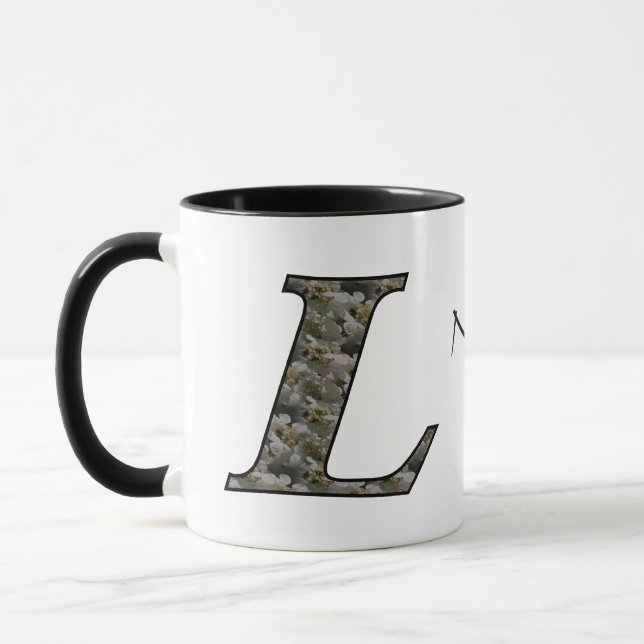 Personalisierte Monogramm Anfangsbuchstabe L Horte Tasse (Links)