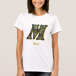 Personalisierte Monogramm-Anfangsbuchstabe M Gänse T-Shirt