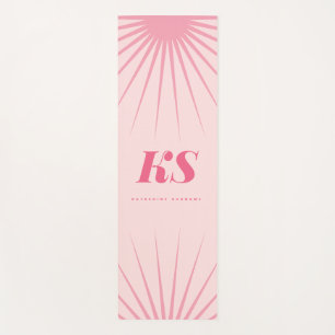 Personalisierte Monogramm-Anfangsbuchstaben Rosa Y Yogamatte