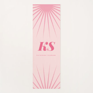 Personalisierte Monogramm-Anfangsbuchstaben Rosa Y Yogamatte