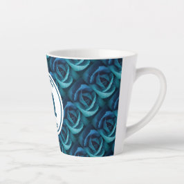 Personalisierte Monogramm blaue Rose Christlich Milchtasse