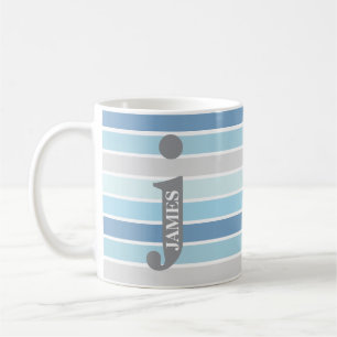 Personalisierte Monogramm "Blauschattierungen" ges Kaffeetasse