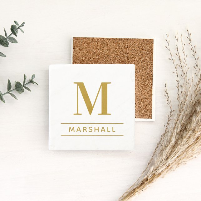 Personalisierte Monogramm der klassischen Messingr Steinuntersetzer (Von Creator hochgeladen)