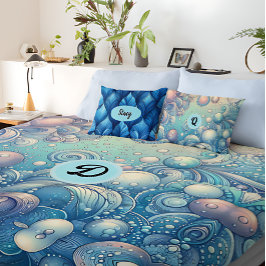 Personalisierte Monogramm, Dreamy Bubble Wasserthe Fleecedecke