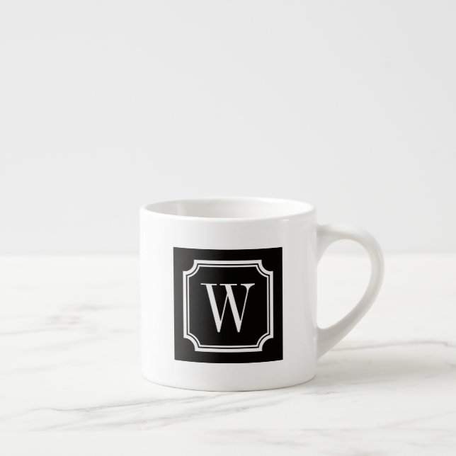 Personalisierte Monogramm elegante Rahmen Espresso Espressotasse (Rechts)
