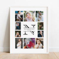 Personalisierte Monogramm-Familie 10 FotoCollage