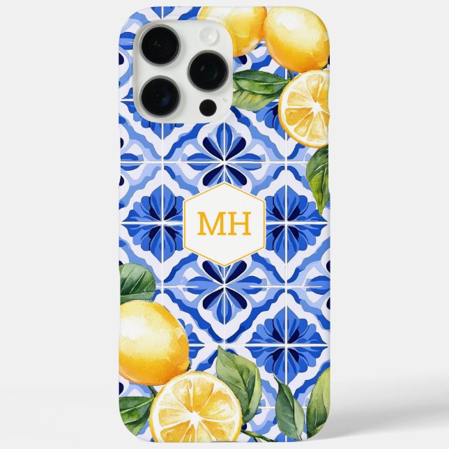 Personalisierte Monogramm-Gelblamellen Case-Mate iPhone Hülle (Rückseite)