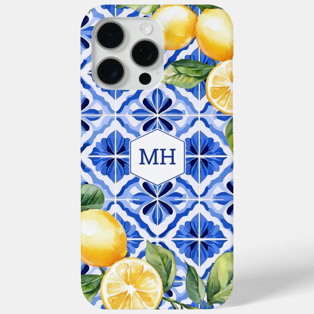 Personalisierte Monogramm-Gelblamellen Case-Mate iPhone Hülle (Rückseite)