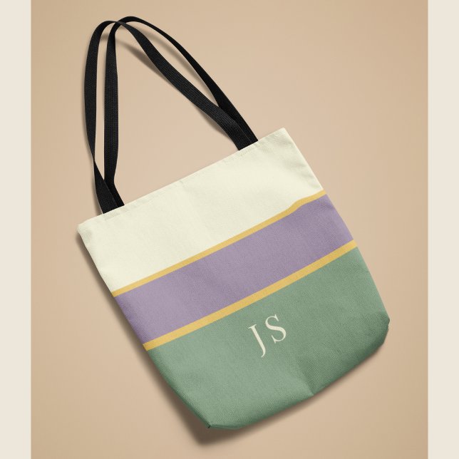Personalisierte Monogramm-Gestreifte Elegante Tote (Von Creator hochgeladen)