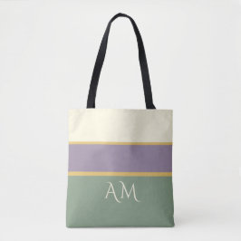 Personalisierte Monogramm-Gestreifte Premium-Tasch
