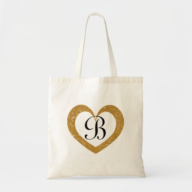 Personalisierte Monogramm Glitzer-Pultasche Tragetasche (Vorne)