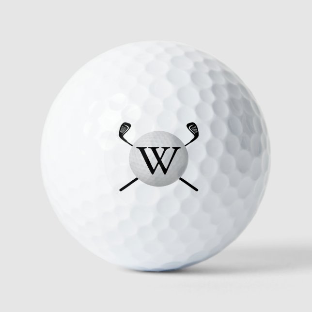 Personalisierte Monogramm-Golfklubs und Golfball (Vorderseite)