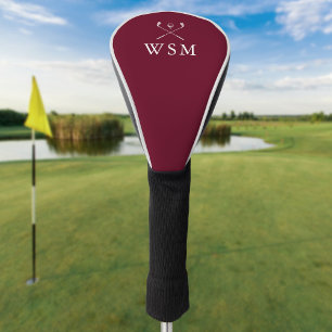 Personalisierte Monogramm-Golfschläger Burgunderro Golf Headcover