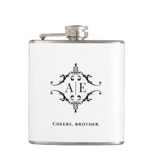 Personalisierte Monogramm-Herren-Flasche Flachmann