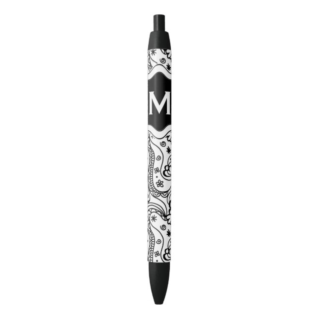 Personalisierte Monogramm-Herz-Liebe Doodle-Muster Kugelschreiber (Vorderseite Vertikal)