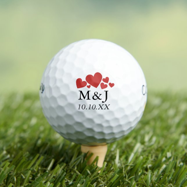 Personalisierte Monogramm-Hochzeit - Termin vormer Golfball (Insitu T-Shirt)