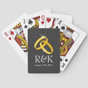 Personalisierte Monogramm-Hochzeitsringe Spielkart Spielkarten