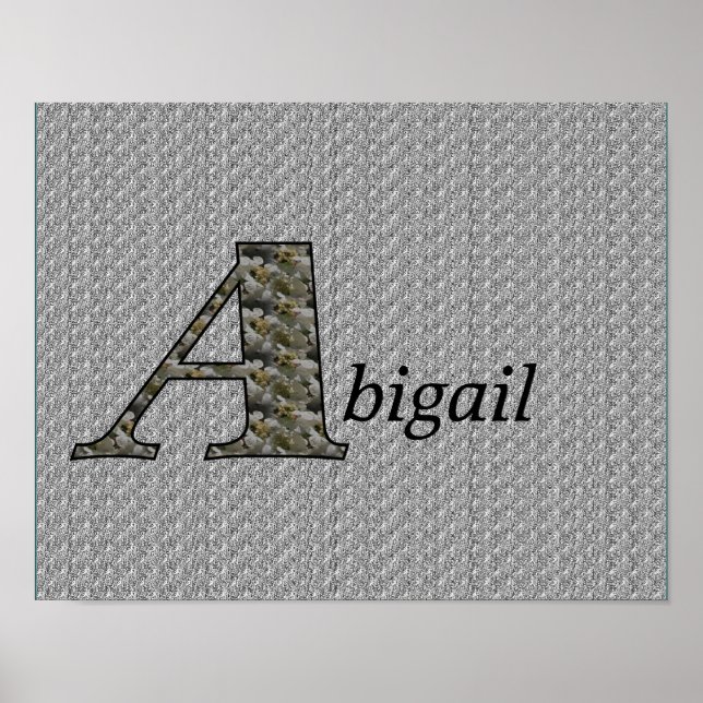 Personalisierte Monogramm-Initiale A Hortensien-Bl Poster (Vorne)