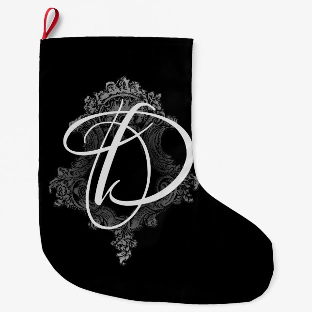 Personalisierte Monogramm-Initiale  Großer Weihnachtsstrumpf (Vorderseite)