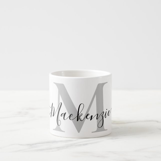 Personalisierte Monogramm-Initiale Name Espressotasse (Vorderseite)