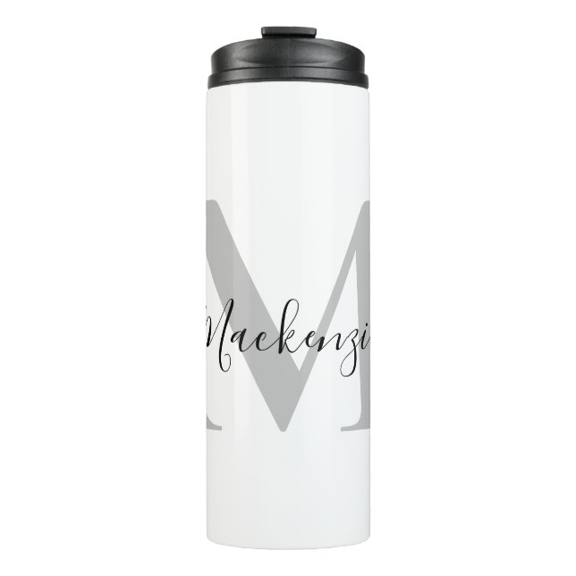 Personalisierte Monogramm-Initiale Name Thermosbecher (Vorderseite)